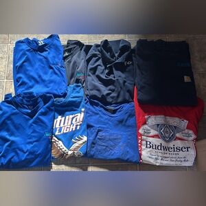 Carhartt Men’s Short Sleeve Tees — Blue, Black & Red Mix